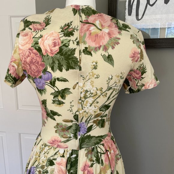 Vtg Expo Petite Floral Dress Fit & Flare Short Sleeve Flowers Garden Party Sz 6 - Picture 5 of 16